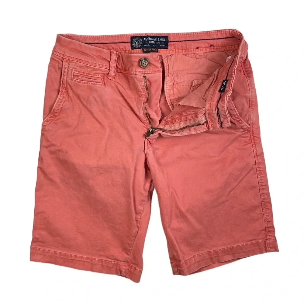 SH611 Mens American Eagle Outfitters Active Flex Slim Fit Chino Shorts 28